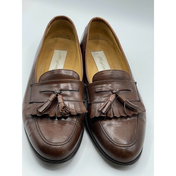 Mezlan Men's Size 10 M Santander Brown Tan Leather Slip-On Tassel Loafer Shoes - Picture 9 of 12